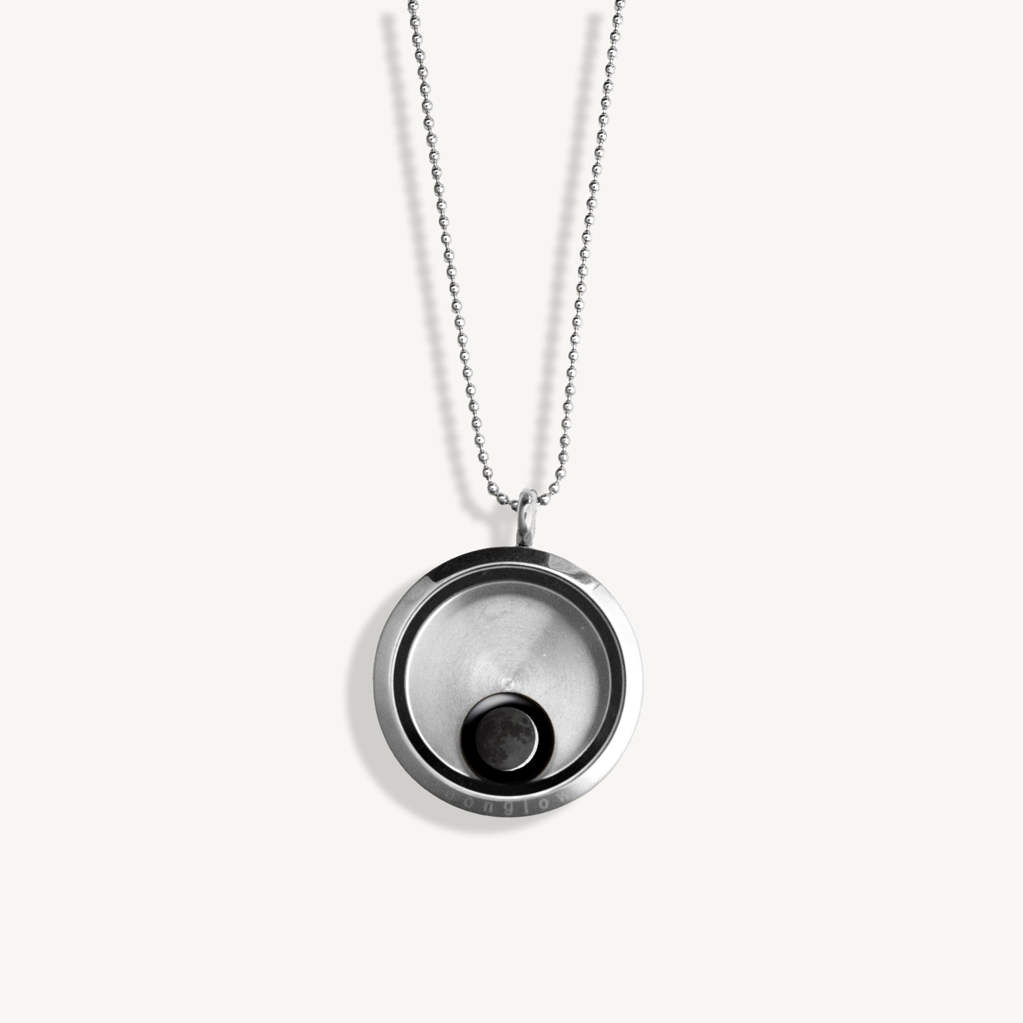 One Moon Locket in Stainless Steel