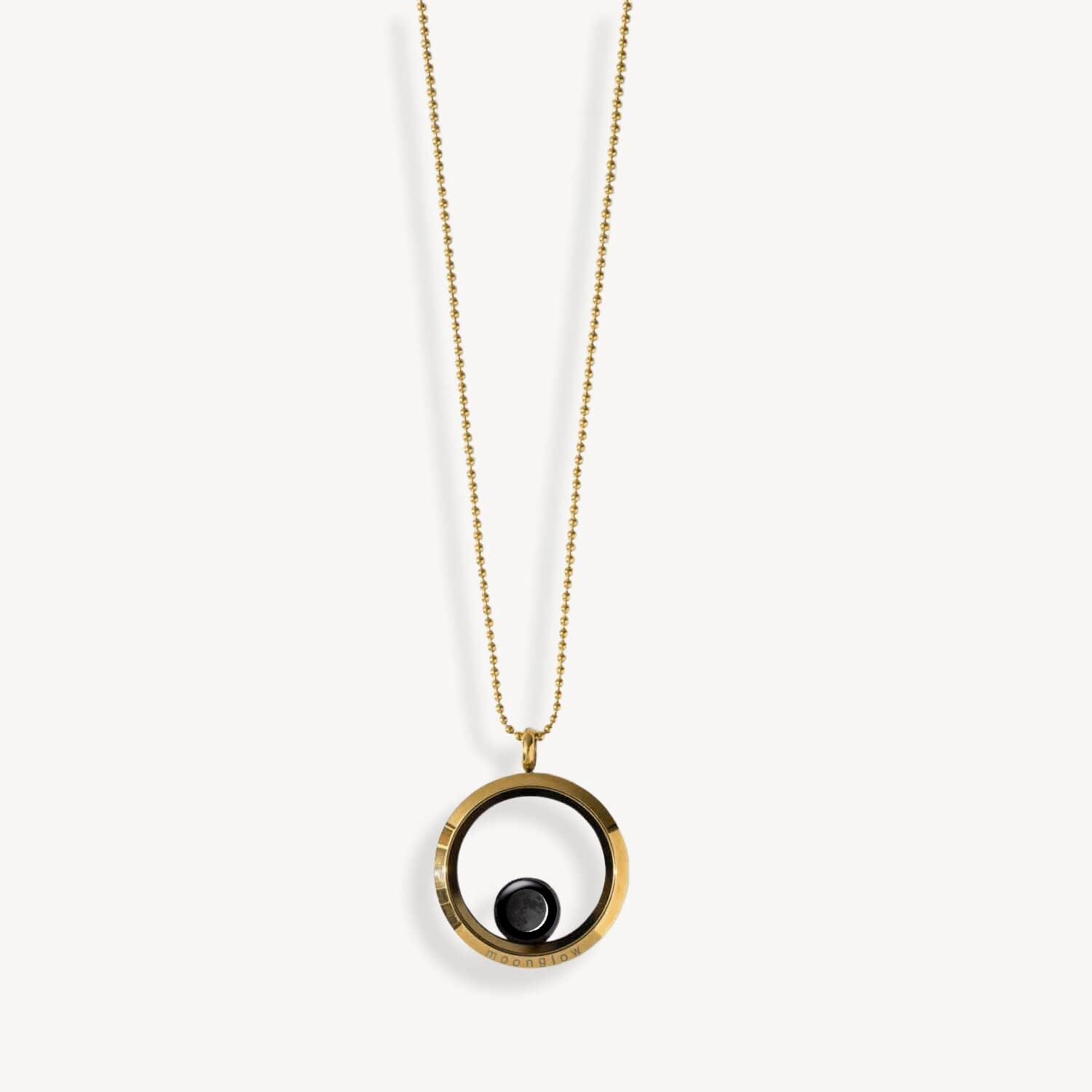 One Moon Locket in Gold